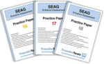 pack of three SEAG Transfer Test Practice papers 16 to 18